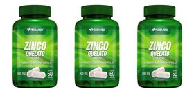 Kit 3 Zinco Quelato 60 Cápsulas 500mg - Herbamed Kit 3 Zinco Quelato 60 Cápsulas 500mg - Herbamed