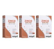 Kit 3 Zinco Quelato Dose Máxima 60 Cápsulas - Katigua