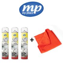 Kit 3 Zip Limpa Estofados e 1 Pano Microfibras Sortido
