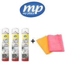 Kit 3 Zip Limpa Estofados e 2 Panos Microfibra Sortidos