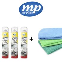 Kit 3 Zip Limpa Estofados e 3 Panos Microfibra Sortidos