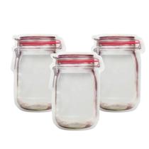 Kit 3 Zip Lock Reutilizável Pote de Saco Desenho