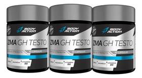 Kit 3 Zma Gh Testo Pro 30 Capsulas Bodyaction Total 90 Caps