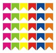 Kit 30 Adesivos Festa Junina Bandeirinhas Cores Variadas