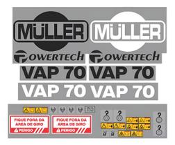 Kit 30 Adesivos Vinil UV Compatível Muller Powertech VAP70 Kit 30 Adesivos Vinil UV Compatível Muller Powertech VAP70