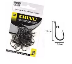 Kit 30 Anzol Pesca Marine Sports Chinu Black N-08