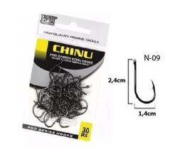 Kit 30 Anzol Pesca Marine Sports Chinu Black N-09