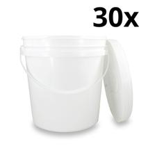 Kit 30 Baldes Plástico 3,6L Atóxico com Tampa Hermética e Alça para Armazenamento Alimentos Bebidas Kit 30 Baldes Plástico 3,6L Atóxico com Tampa Hermética e Alça para Armazenamento Alimentos Bebidas