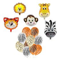 Kit 30 Balões De Festa Safari Balão Metalizado Safari Bichos Festa Floresta Animais Safari Aniversário Kit 30 Balões De Festa Safari Balão Metalizado Safari Bichos Festa Floresta Animais Safari Aniversário