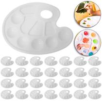 Kit 30 Bandejas Paleta Godê Para Pinturas Tinta Aquarela Escolar Artesanato