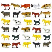 Kit 30 Bichos Fazenda Vaca Boi Porco Cavalo Touro Bode Cão