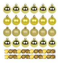 Kit 30 Bolas De Natal Mista 3cm Dourada Decoração Árvore