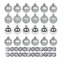 Kit 30 Bolas De Natal Mista 3cm Prata Decoração Árvore