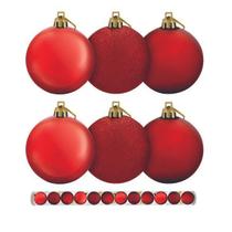 Kit 30 Bolas De Natal Mista Lisa Glitter Fosca Vermelha 3cm Decoração Árvore
