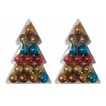 Kit 30 Bolinhas De Natal Arvore Enfeites Natalinos Coloridos