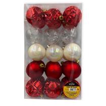 Kit 30 Bolinhas De Natal Enfeite Natalino Vermelho 6Cm