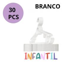 KIT 30 Cabide Infantil Titureiro De Luxo Executivo Reforçado Organizar Roupas Closet -BRANCO KIT 30 Cabide Infantil Titureiro De Luxo Executivo Reforçado Organizar Roupas Closet -BRANCO