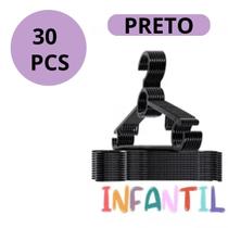 KIT 30 Cabide Infantil Titureiro De Luxo Executivo Reforçado Organizar Roupas Closet -PRETO KIT 30 Cabide Infantil Titureiro De Luxo Executivo Reforçado Organizar Roupas Closet -PRETO