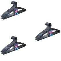 Kit 30 Cabide Preto Super Resistente Conjunto C/10Pç 40x16cm Kit 30 Cabide Preto Super Resistente Conjunto C/10Pç 40x16cm