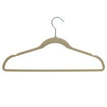 Kit 30 Cabides 45cm Veludo bege Slim Antideslizante Roupa