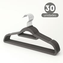 Kit 30 Cabides em Veludo Premium Antideslizante para Roupas Calça com Gancho Cromado Giratório Kit 30 Cabides em Veludo Premium Antideslizante para Roupas Calça com Gancho Cromado Giratório