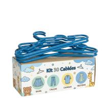Kit 30 Cabides Infantis Acrílico Azul para Meninos 28cm Reforçados