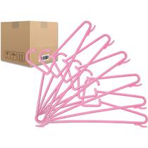 Kit 30 Cabides Roupa Infantil Modelo Fixo Bola Rosa 8mm