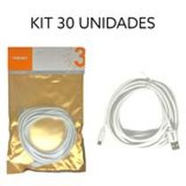 Kit 30 Cabo Usb V8 Micro USB 3 Metros Kingleen - ATACADO