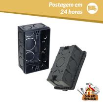 Kit 30 Caixinhas 4x2 Preta Luz Tomada Reforçadas Energia