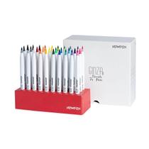 Kit 30 Caneta Brush Ginza PRO Brush Pen Ponta Fina Newpen