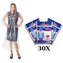 Kit 30 Capas de chuva descartáveis transparentes - Riplas