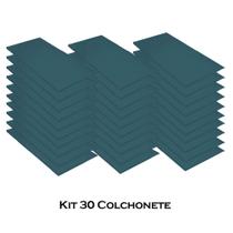 Kit 30 Colchonete Slim 95x59cm Solteiro Para Ginástica Academia Escola Suede Azul Turquesa - Ahazzo Móveis