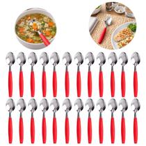 Kit 30 Colher de Mesa Vermelha Resistente Premium 18cm Kit 30 Colher de Mesa Vermelha Resistente Premium 18cm