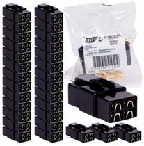 Kit 30 Conector 4 Vias Technoise Com Trava Macho E Fêmea Som Kit 30 Conector 4 Vias Technoise Com Trava Macho E Fêmea Som