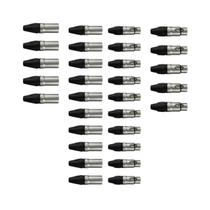 Kit 30 Conectores Xlr 15 Plug Macho + 15 Plug Fêmea 3 Polos Wireconex WC-1013 WC-1003