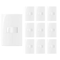 Kit 30 conjunto interruptor simples 4x2 10a 250v com placa margirus sleek branco