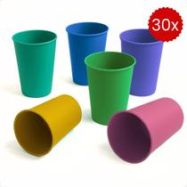 Kit 30 Copos 200 ml de Plastico Merenda Festas Crianças Reutilizavel - Grupo Paraíso