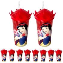 Kit 30 Copos Branca de Neve com Coroa para Festa Infantil Decoração Lembrancinha