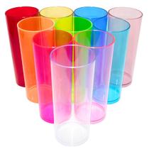 Kit 30 Copos Long Drink Colorido De Acrílico 330 Ml