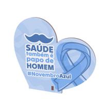 Kit 30 Corações MDF Novembro Azul Campanha de Conscientização