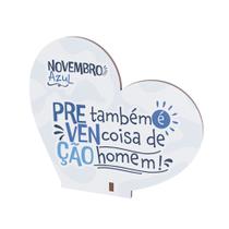 Kit 30 Corações MDF Novembro Azul Campanha de Conscientização