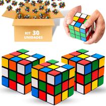 Kit 30 Cubo Mágico Pequeno Colorido Prenda Lembrancinha