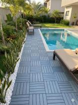 Kit 30 Decks Madeira Plástico Encaixe Modular Piscina Sacada 30x30cm Kit 30 Decks Madeira Plástico Encaixe Modular Piscina Sacada 30x30cm
