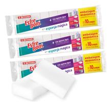 Kit 30 Esponjas Mágicas Limpa Superfícies Remove Manchas