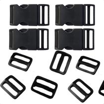 Kit 30 Fechos Engate Rápido 25mm Com 30 Reguladores Plástico