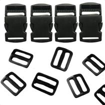 Kit 30 Fechos Engate Rápido 30mm Com 30 Reguladores Plástico