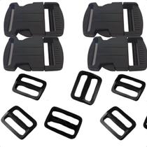 Kit 30 Fechos Engate Rápido 40mm Com 30 Reguladores Plástico