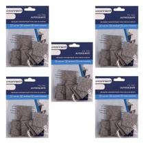 Kit 30 Feltros Autoadesivos Deslizantes Quadrado Para Proteção Dos Móveis Chão Parede Cadeira Cama Sofá Jogo 45x45mm Cinza