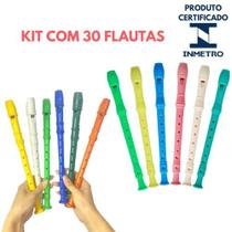 Kit 30 Flauta de Brinquedo Para Crianças Cores Sortidas Musica Prenda Flautinha De Brincar
