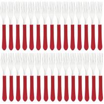 Kit 30 Garfos De Mesa Jantar Leme Tramontina Aço Inox Cabo Vermelho Kit 30 Garfos De Mesa Jantar Leme Tramontina Aço Inox Cabo Vermelho